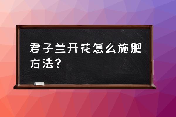 君子兰开花时可施肥吗 君子兰开花怎么施肥方法？