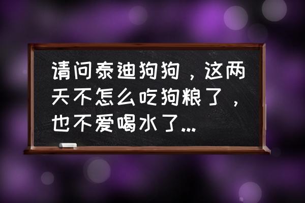 泰迪能吃什么代替狗粮 请问泰迪狗狗,这两天不怎么吃狗粮了,也不爱喝水了,就只吃点火腿肠,它这是怎么了? 泰迪能吃什么代替狗粮 请问泰迪狗狗,这两天不怎么吃狗粮了,也不爱喝水了,就只吃点火腿肠,它这是怎么了?