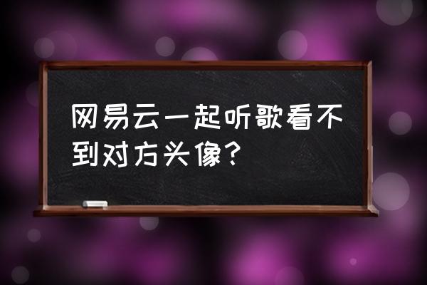 网易云不是好友能看到对方在线吗 网易云一起听歌看不到对方头像？