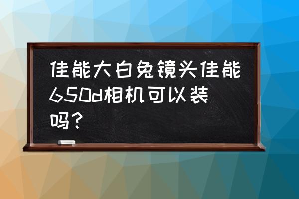 佳能650相机使用说明书 佳能大白兔镜头佳能650d相机可以装吗？