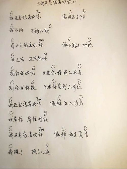 我想要黄家驹的《喜欢你》的吉他谱,全扫弦的,感谢成分了。