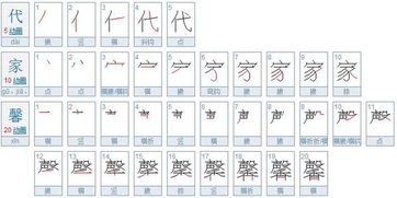 代字的笔顺