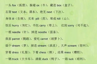 儿童常用英语单词顺口溜