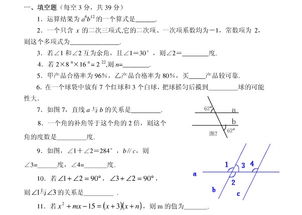 初一数学下册期中考试题附答案(2)