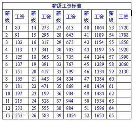 事业单位薪级工资标准表2022
