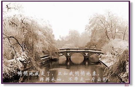 徐志摩再别康桥原文，徐志摩再别康桥原文是英文还是中文