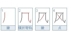风字第二笔笔画名称是什么?
