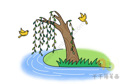 村居配图，村居配图简笔画图画