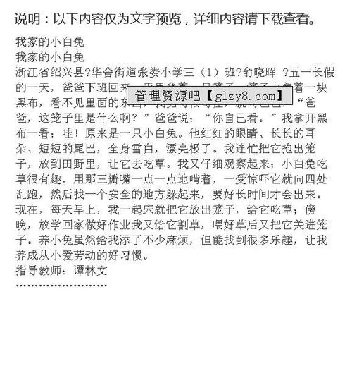 小白兔作文300字
