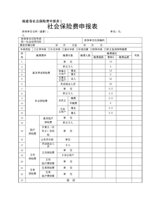 福建省企业社保交费标准