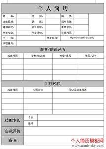 应聘简历表格，应聘简历表格 个人简历模板