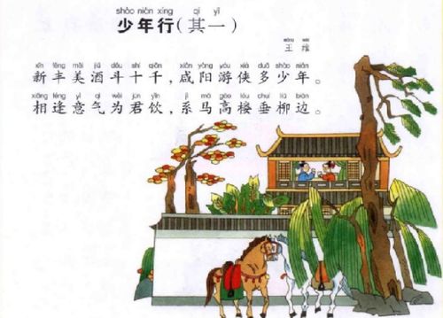 少年行王维拼音版，古诗少年行王维拼音版