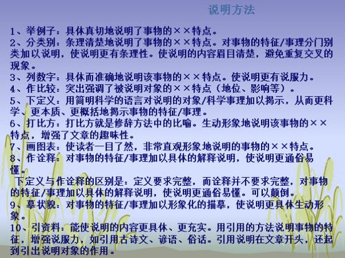常见的说明方法有哪些?