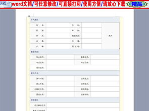 个人求职信息表，个人求职信息表格模板