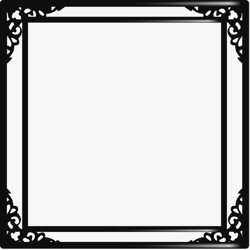 黑白边框，黑白边框花纹手绘