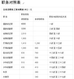 公务员工资标准表，公务员工资标准表2023