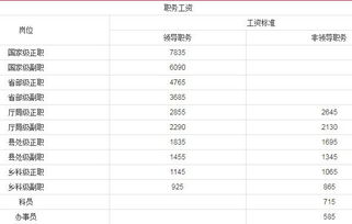最新2022公务员级别工资表标准公务员年薪多少