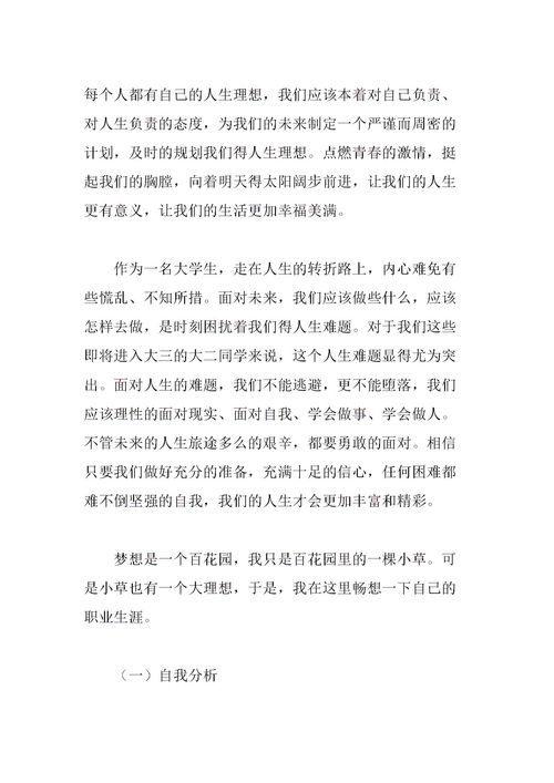 人生规划怎么写 范文