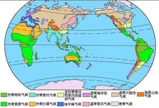 世界主要气候类型分布图，世界主要气候类型分布图(手绘清晰)