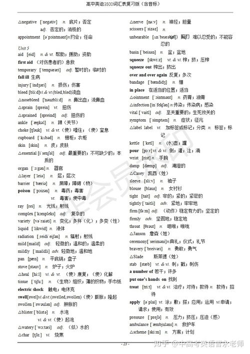 高中英语单词表3500词必背