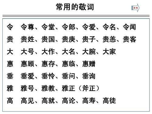 敬词，敬词谦词大全