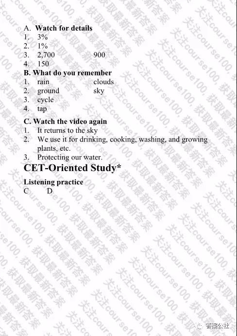 视听说答案，视听说答案4