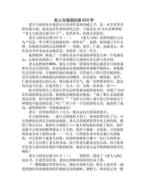 老人与海读后感400字五篇