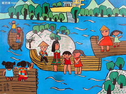 二年级儿童画简单又漂亮，山水画二年级儿童画