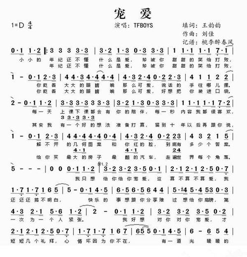 宠爱,青春修炼手册,大梦想家的五线谱或简谱?
