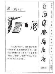 席的音序音节部首组词