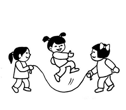 跳绳简笔画 男孩 卡通，跳绳简笔画儿童画