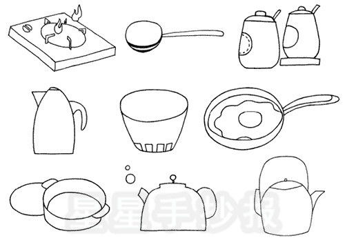 厨房简笔画 儿童画，厨房简笔画 儿童画 简单