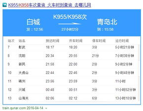 k958火车时刻表途径，k958火车时刻表查