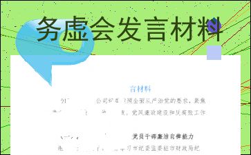 务虚会发言材料