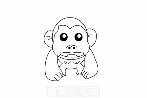 猩猩简笔画图片大全，银背大猩猩简笔画