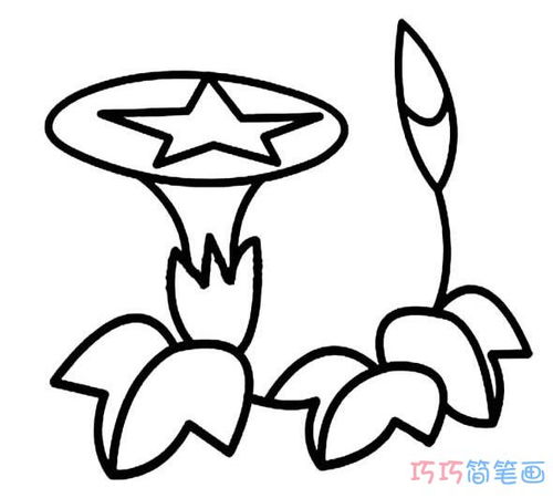 幼儿动物简笔画荷花和小鱼