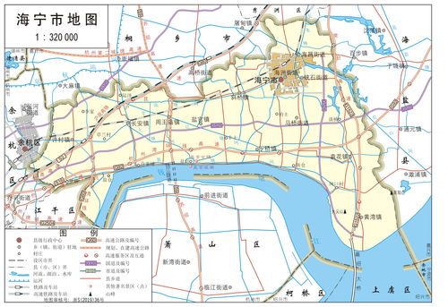 海宁地图各镇地图，海宁地铁线路图