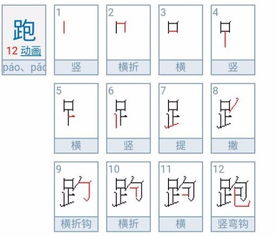 跑的笔顺组词，跑的笔顺拼音
