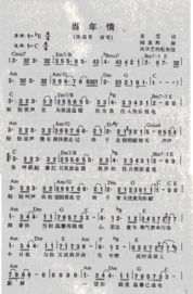 当年情吉他谱c调，当年情吉他谱c调简单版