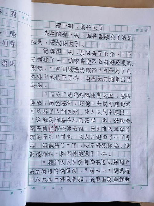那一刻我长大了作文500字，那一刻我长大了作文300字