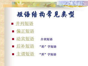 五种基本短语结构类型举例，五种基本短语结构类型例子