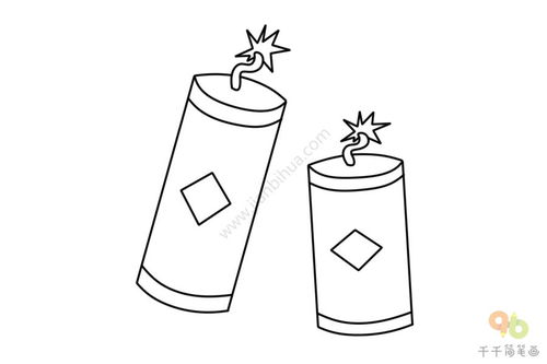 爆竹简笔画简单又漂亮，爆竹简笔画图片
