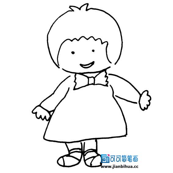 人怎么画简笔画 女孩 全身