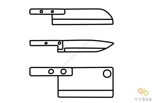 刀简笔画图片大全，猪简笔画彩色