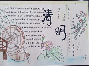 清明节手抄报字多画少简单