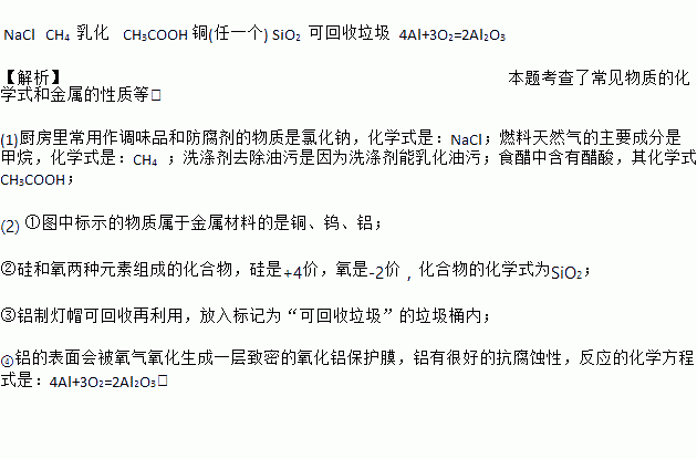天然气主要成分化学式