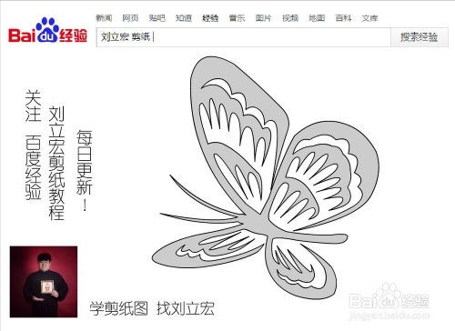 剪纸蝴蝶的半边画法