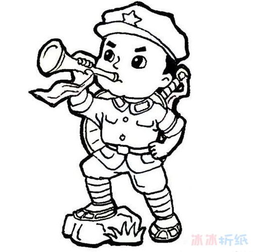 红军战士怎么画简笔画