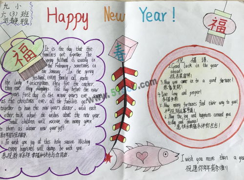 新年手抄报英文版内容，新年手抄报英文兔年