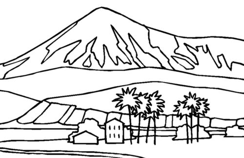 大山简笔画图片彩色，大山简笔画彩色